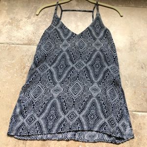 H&M Navy blue and white patterned tank top